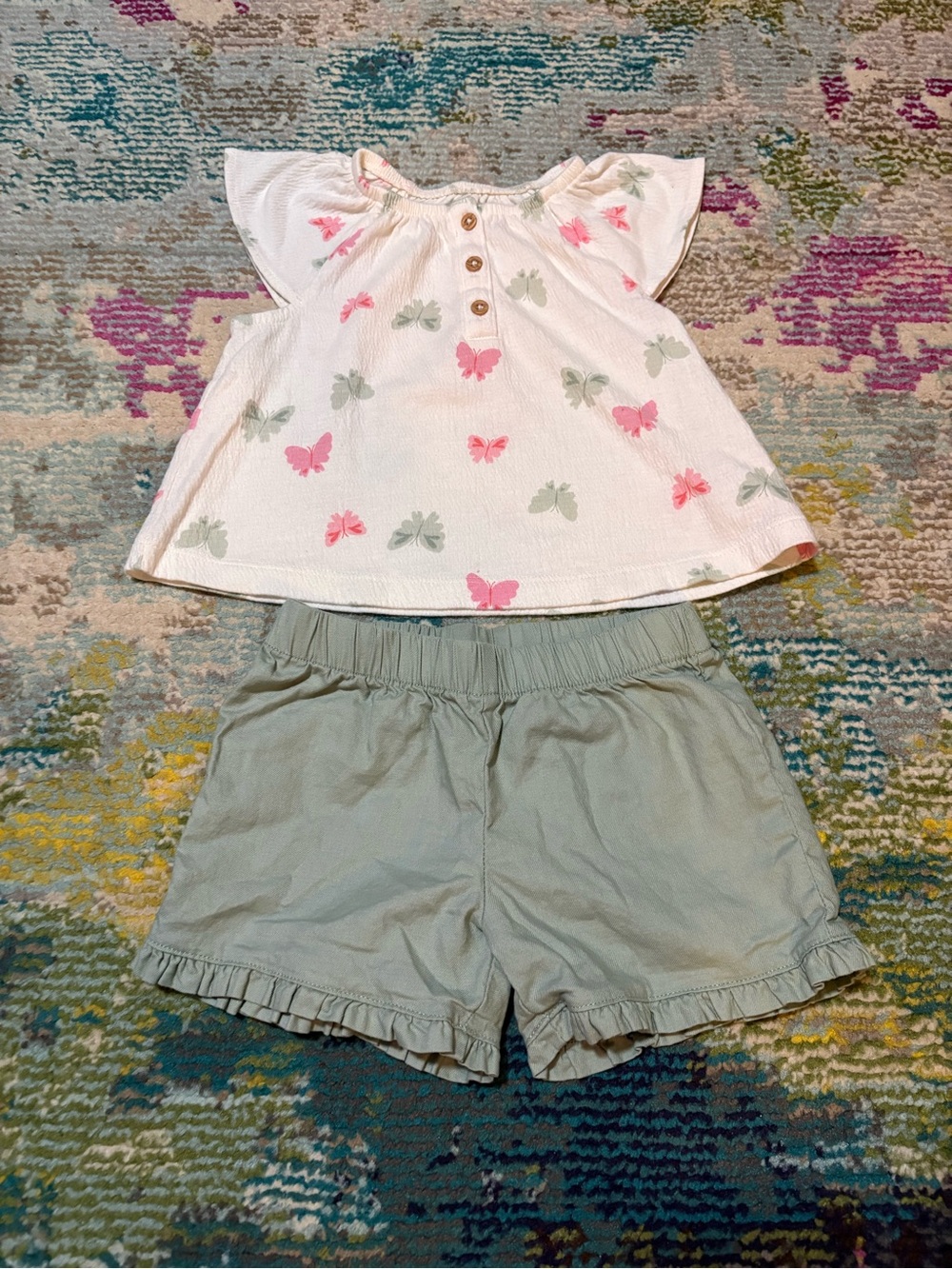 Carters Butterfly Shirt & Shorts Set 2T